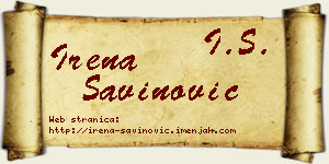 Irena Savinović vizit kartica